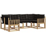 vidaXL Zunanja garnitura za sedenje z blazino 6 pcs Bela in črna, (5000269645) | Shoptok.si