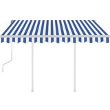  Tenda na ručno uvlačenje sa stupovima 3 5 x 2 5 m plavo-bijela | shoptok.hr