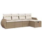  5-dijelni vrtni set sofa s jastucima bež od poliratana | shoptok.hr