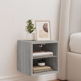 vidaXL Stenska TV omarica z LED lučkami siva sonoma 30x28,5x30 cm | Shoptok.si