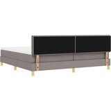 vidaXL Postelja s škatlo z blazino & LED Taupe 200x200 cm Tkanina, (22082750) | Shoptok.si