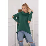 Kesi Insulated sweatshirt with a longer back dark green