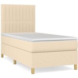  Box spring postelja z vzmetnico krem 100x200 cm blago, (20897416) | Shoptok.si