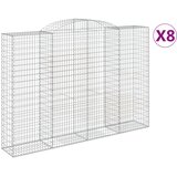  Lučne gabionske košare 8 kom 300x50x200/220cm pocinčano željezo | shoptok.hr