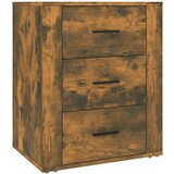  Noćni ormarić dimljenog hrasta 50x36x60cm od konstruiranog drva | shoptok.hr