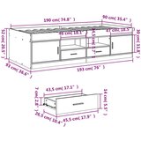  Dnevni krevet s ladicama boja sivog hrasta 90 x 190 cm drveni | shoptok.hr