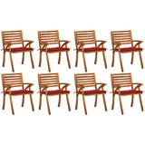 The Living Store Vrtni stoli z blazinami 8 kosov trden akacijev les - Vrtni Stol, (21478272) | Shoptok.si