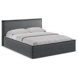 Makamii Tamno sivi tapecirani bračni krevet s prostorom za odlaganje s podnicom 160x200 cm Anani – | shoptok.hr