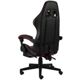 vidaXL racing stol z oporo za noge črno in vinsko rdeče usnje | Shoptok.si