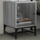 Furnova Nočna omarica s steklenimi vrati siva sonoma 35x37x50 cm, (21927857) | Shoptok.si