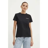 Karl Lagerfeld Bombažna kratka majica ženska, črna barva, 245W1714