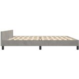  Posteljni okvir z vzglavjem svetlo siv 200x200 cm žamet, (20735543) | Shoptok.si