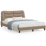  Okvir kreveta s LED svjetlom cappuccino 140x190 cm umjetna koža Cijene