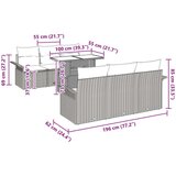  7-delni set vrtnih kavčev z blazinami Črna Poli ratan, (22090904) | Shoptok.si