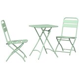 vidaXL Set od 3 sklopive bistro stolice svijetlo zelene boje od čelika | shoptok.hr