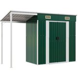  Vrtna kućica s produženim krovom zelena 277x107x181 cm čelik | shoptok.hr