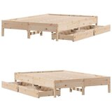 vidaXL Okvir kreveta bez madraca 135 x 190 cm od masivne borovine | shoptok.hr