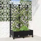 Vrtni saksija s rešetkom i kotačima Crna 80 x 40 x 131,5 cm PP | shoptok.hr