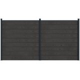 PANEL ograde 2 pcs WPC i aluminij Crna | Shoptok.si