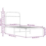  Okvir kreveta bez madraca smeđa boja hrasta 75x190 cm drveni | shoptok.hr