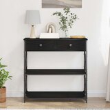  Konferencijska stolica Crna hrast 75x28x75 cm inženjerski drvo i čelik | shoptok.hr