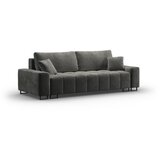 Cosmopolitan Design Siva žametna raztegljiva sedežna garnitura s prostorom za shranjevanje 250 cm Wicklow – | Shoptok.si
