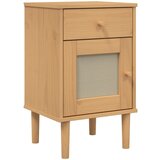  The Living Store Nočna omarica SENJA videz ratana rjava 40x35x65 cm borovina - Nočna Omarica, (21500566) | Shoptok.si