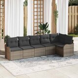  Sjedeća garnitura za vrt 6 kom. Siva poliratan 287,5 x 122,5 x 69 cm | shoptok.hr