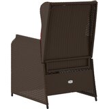 Vrtne stolice s naslonom, 2 kom., s jastucima, smeđe, poliratan | Shoptok.si