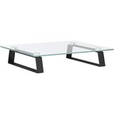  Stalak za monitor crni 40x35x8 cm kaljeno staklo i metal | shoptok.hr