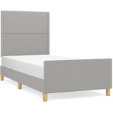 Maison Chic Posteljni okvir - Enojna postelja - Postelja za odrasle brez vzmetnice svetlo siv 100x200 cm blago-J7482, (21767642) Cene