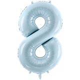 PARTY DECO balon iz folije številka ''8'', 72cm, svetlo moder | Shoptok.si