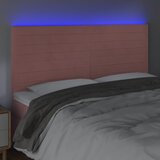  LED uzglavlje ružičasto 200x5x118/128 cm baršunasto | shoptok.hr