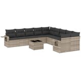  11-dijelni set vrtnih sofa poliratan s jastucima svijetlosivi | shoptok.hr