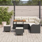  Vrtna garnitura - 8-dijelni set vrtnih sofa s jastučićima crni poli ratan akacija | shoptok.hr
