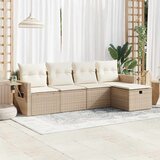 vidaXL 5-dijelni vrtni set sofa s jastucima bež od poliratana | shoptok.hr