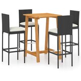  5-dijelni vrtni barski set s jastucima crni | shoptok.hr