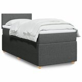 vidaXL Krevet s oprugama i madracem tamnosivi 90x200 cm od tkanine | shoptok.hr