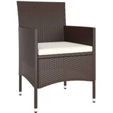 vidaXL 5-dijelni vrtni bistro set poliratan i kaljeno staklo smeđi | shoptok.hr
