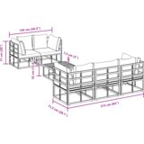 vidaXL Vrtna sedežna garnitura 6 pcs Črna 70 x 70 x 32 cm Aluminij | Shoptok.si