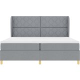 Box Spring Krevet s Madracem Svjetlosiva 200x200 cm Tkanina | shoptok.hr
