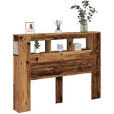 vidaXL LED posteljno vzglavje starinski les 140x18,5x103,5 cm inž. les | Shoptok.si