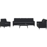 vidaXL 4-dijelni set sofa s jastucima crni baršunasti | shoptok.hr