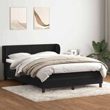 Box spring postelja z vzmetnico črna 160x210 cm žamet | Shoptok.si