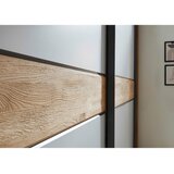XORA OMARA Z DRSNIMI VRATI, hrast barve hrasta, svetlo siva | Shoptok.si