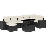 Maison Chic Seti vrtnega pohištva - Vrtna garnitura - Vrtni pohištvo set 8-delna z blazinami črn poli ratan, (21800535) | Shoptok.si