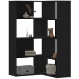 Furnova Kotna knjižna omara 4-nadstropna črna 85x85x140 cm, (21950648) Cene