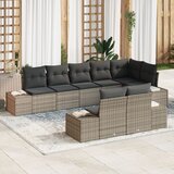 vidaXL set vrtne sofre od 8 dijelova s jastučićima siva poli ratan | shoptok.hr