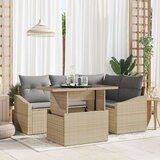  Vrtni kavč set Set 5 Bež, Siva Ratan, Poliester Vrtni kavč set, (22065152) Cene