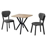Hanah home Set Trpezarijski sto i 2 stolice Elma Anthracite Walnut | Eponuda.com